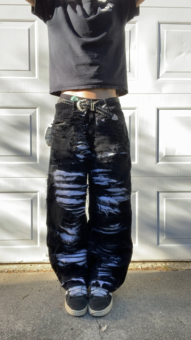 Black Fur Pants